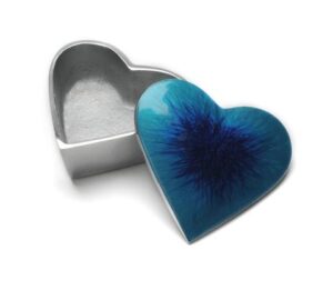 Brushed Aqua Heart Trinket