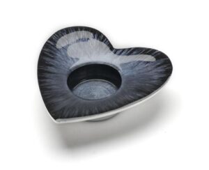 Brushed Black Heart T-Light Holder