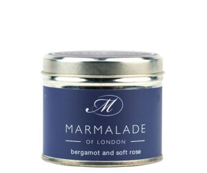 Bergamot and Soft Rose Medium Tin Candle