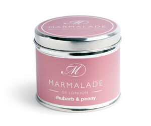 Rhubarb and Peony Medium Tin Candle